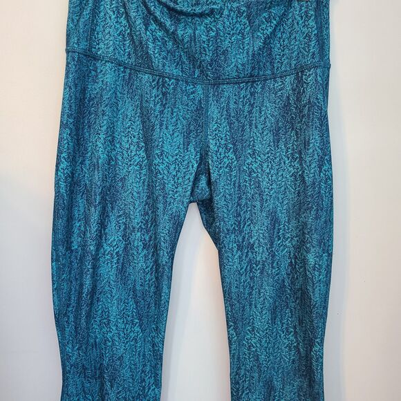 Patagonia Blue Heathered Womens M Crop Leggings Athleisure Yoga Exercise 21915 - Picture 4 of 16